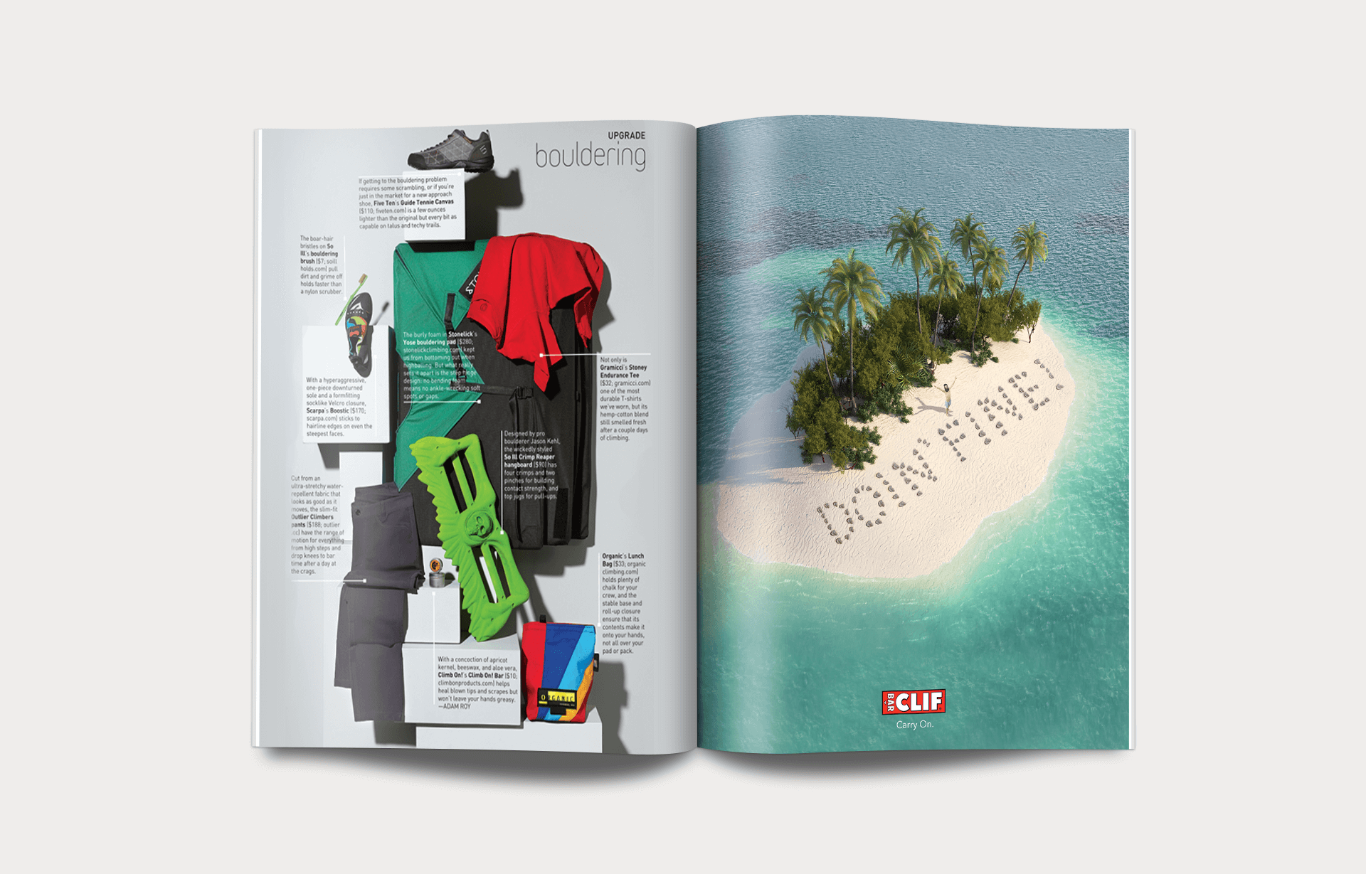 Clif magazine mockup tan